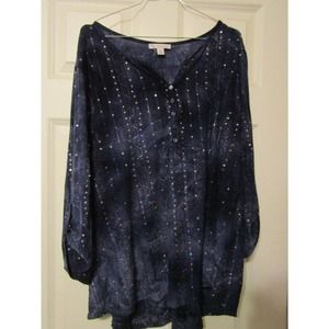 🤯 Dressbarn Woman Blue Long Sleeve Top Size 2XL